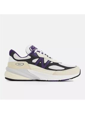 New Balance 990v6 Made in USA  White Black Plum Phantom U990WB6 Men's SZ 9